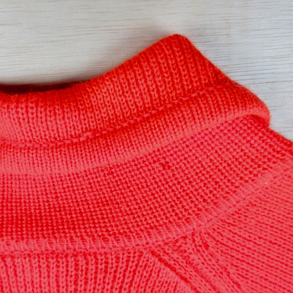 Vintage Mid Century 1960's Orange Crush Cardigan Tunic Sweater, Wool S, M - Picture 5 of 7